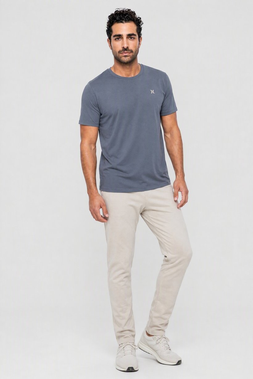 Men Sportswear Fit Short Sleeve Outdoor T-Shirt, Slate Blue