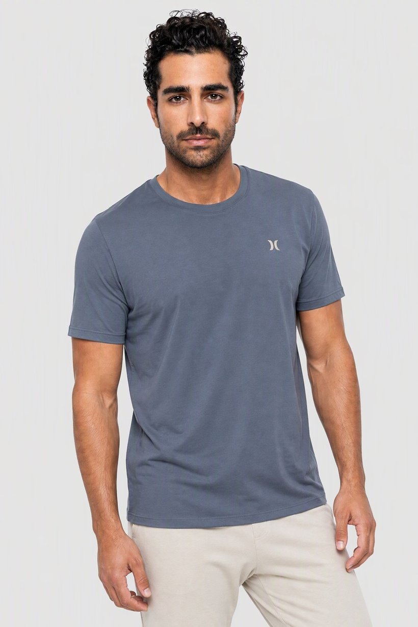 Men Sportswear Fit Short Sleeve Outdoor T-Shirt, Slate Blue