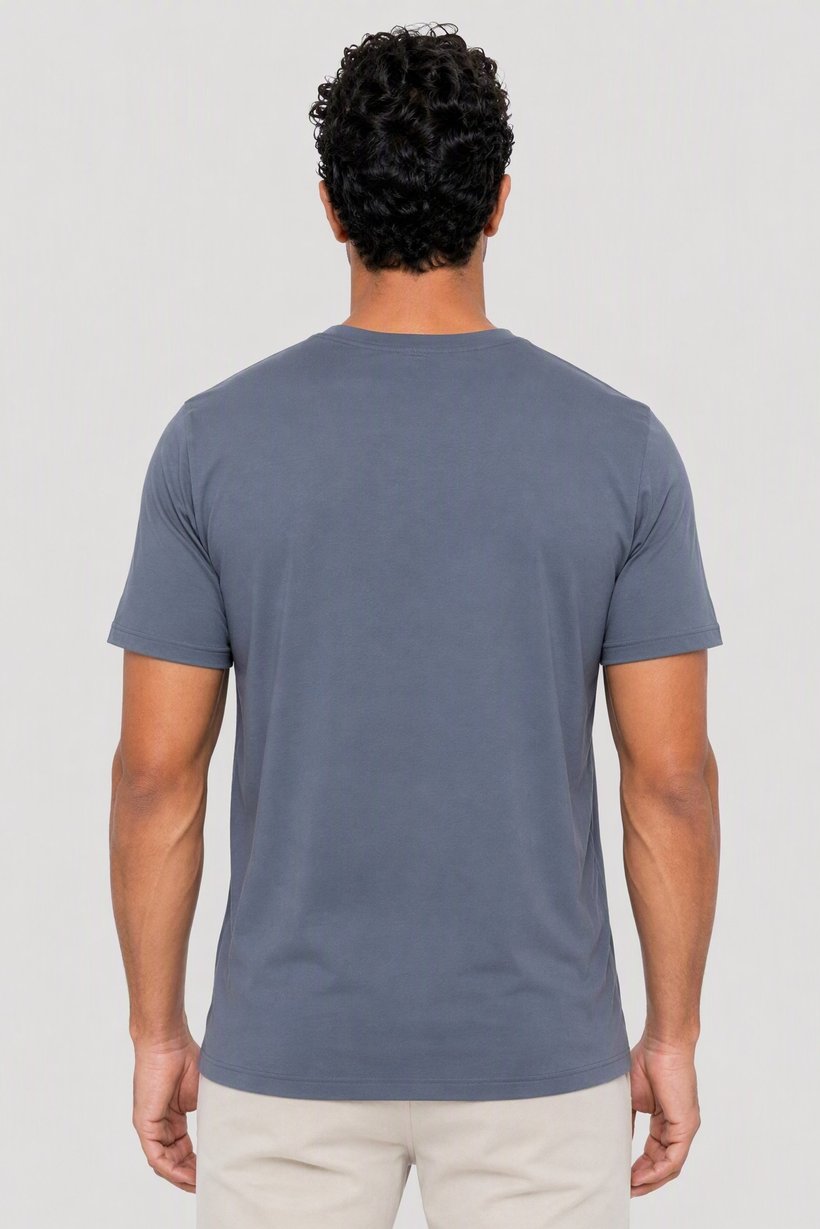 Men Sportswear Fit Short Sleeve Outdoor T-Shirt, Slate Blue