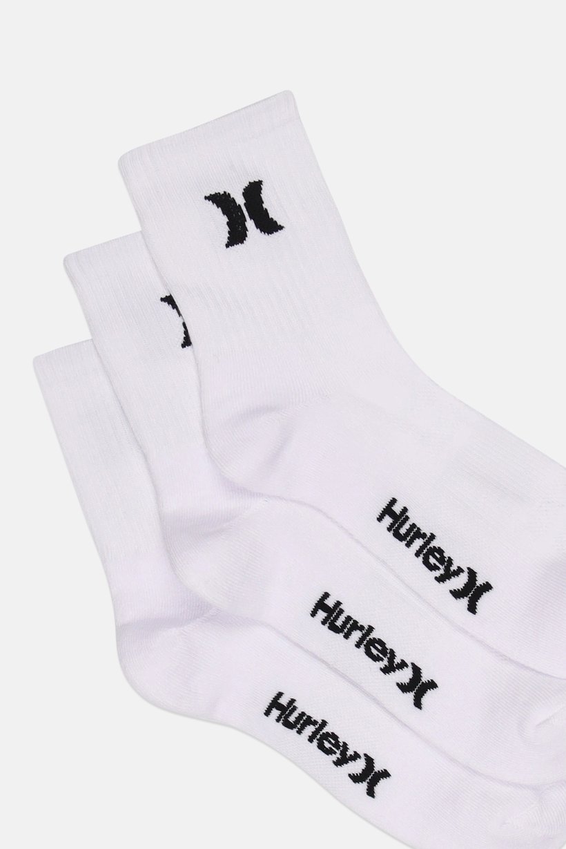 Men 6 Pairs Brand Logo High Socks, White