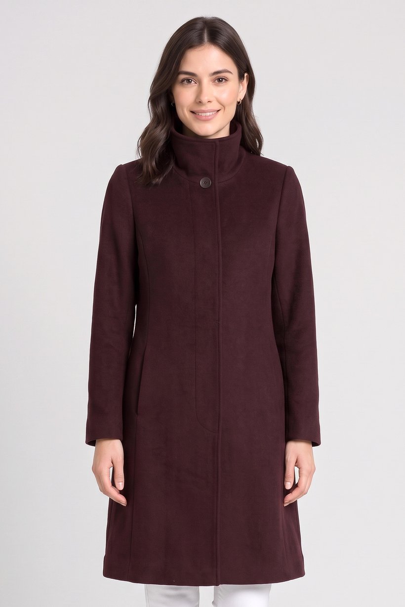 Women Textured Trench Coat, Maroon