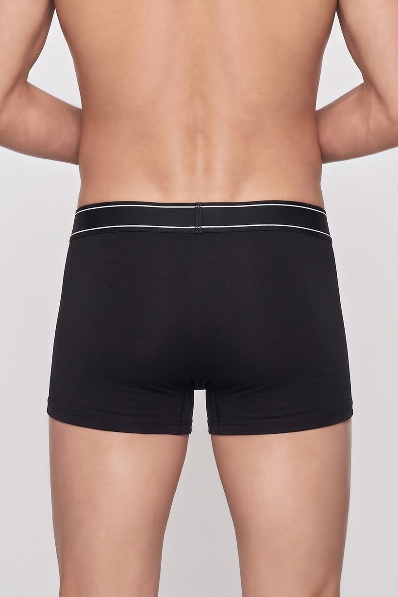 Men 3 Pcs Brand Logo Boxer Brief, Black