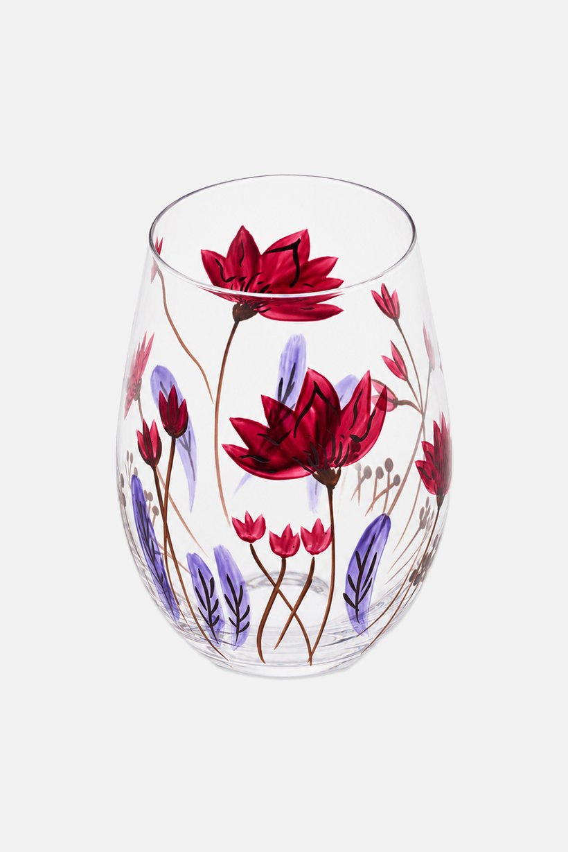 Floral Water 1 Pc Glass, Multicolor