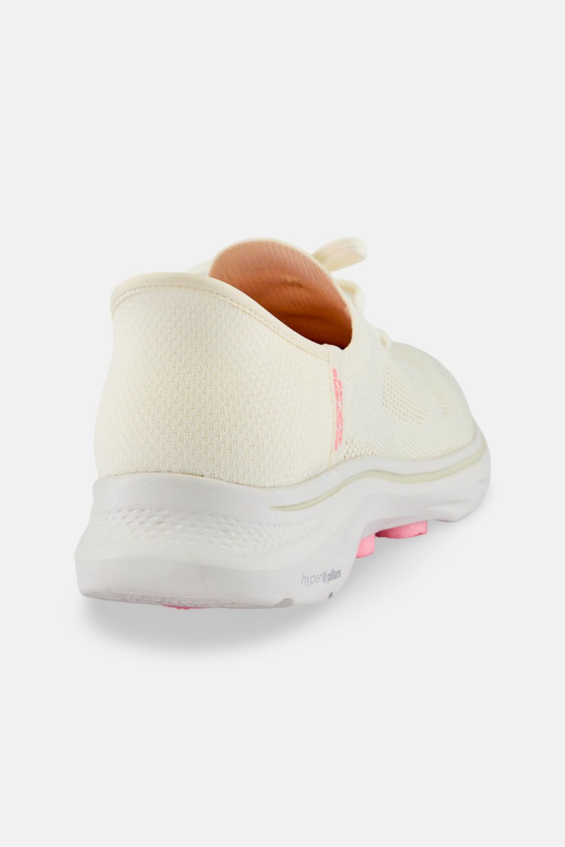 Women Go Walk Lace Up Walking Shoes, Cream