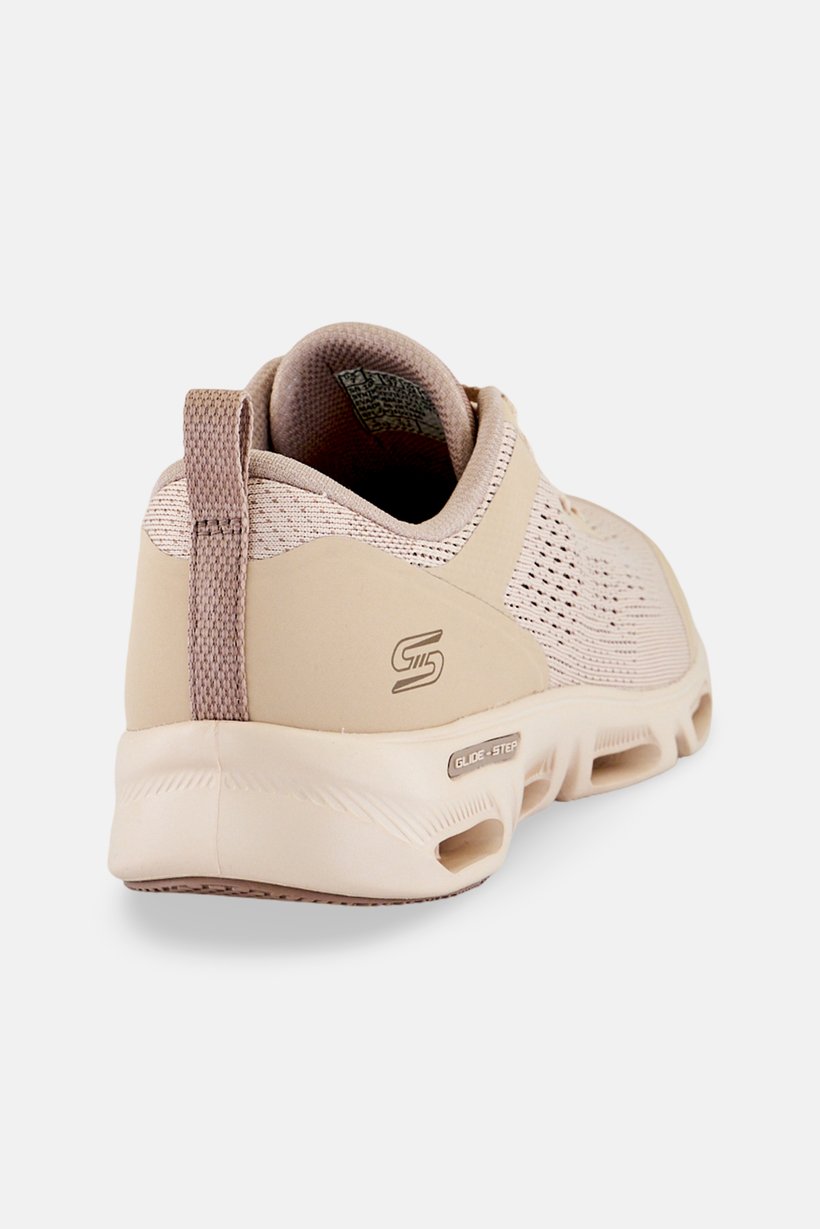 Women Glid Step Gratify Lace Up Running Shoes, Beige