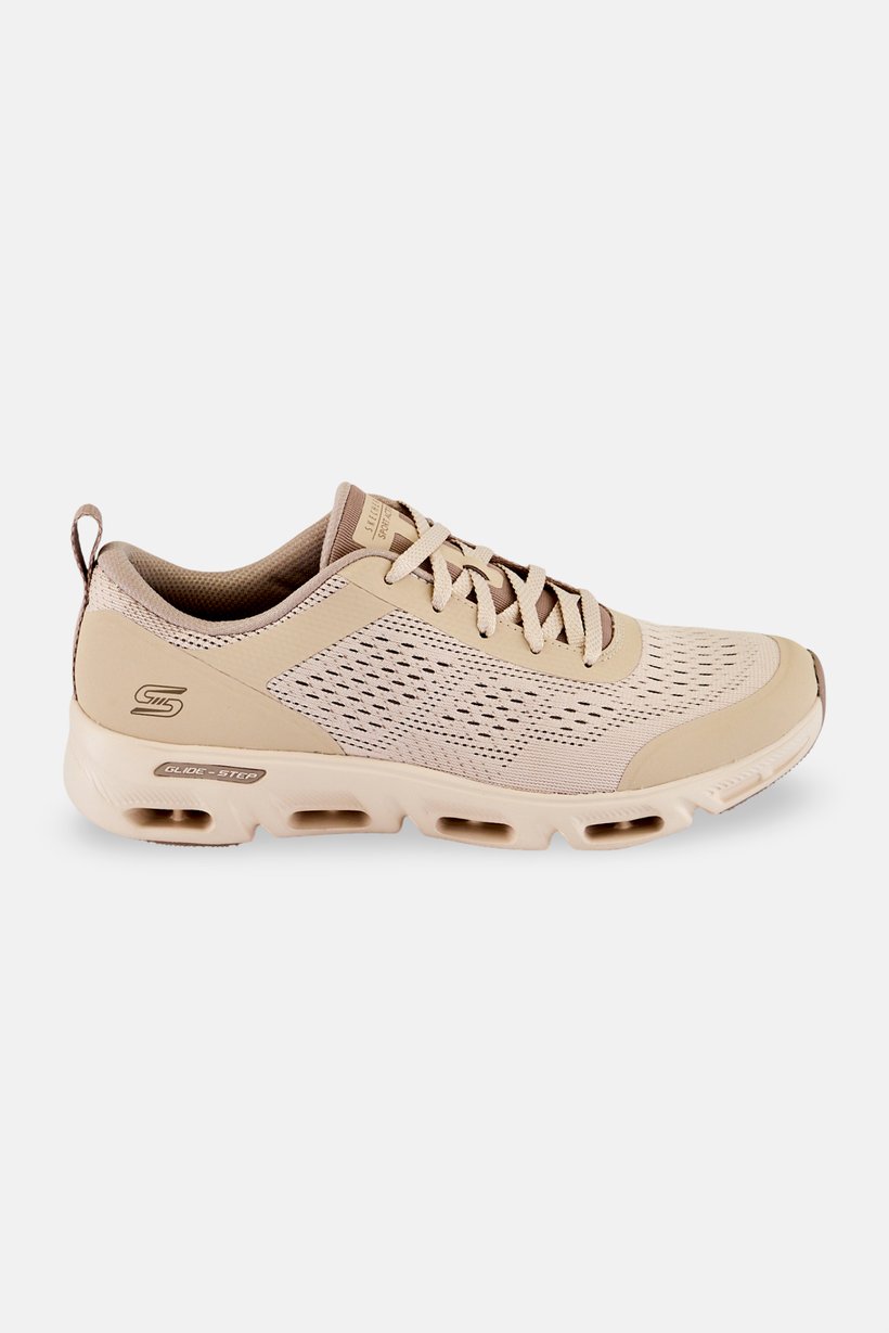 Women Glid Step Gratify Lace Up Running Shoes, Beige