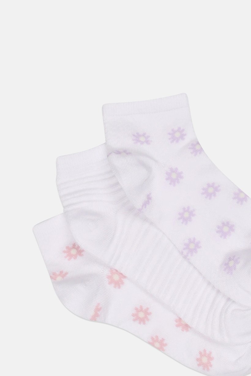 Women 10 Pairs Allover Print Ankle Socks, Multicolor