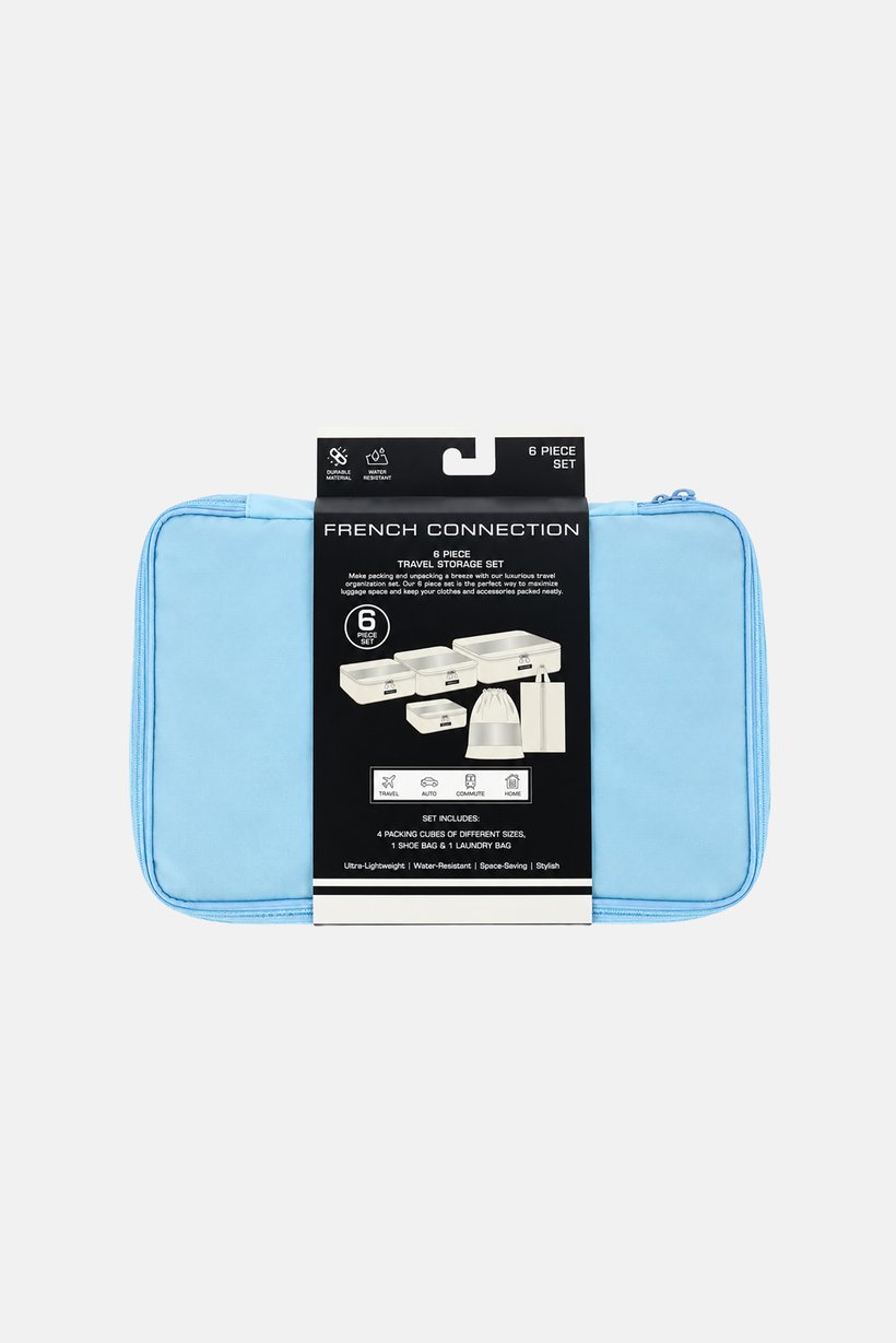 6 Pieces Travel Storage Set, Light Blue