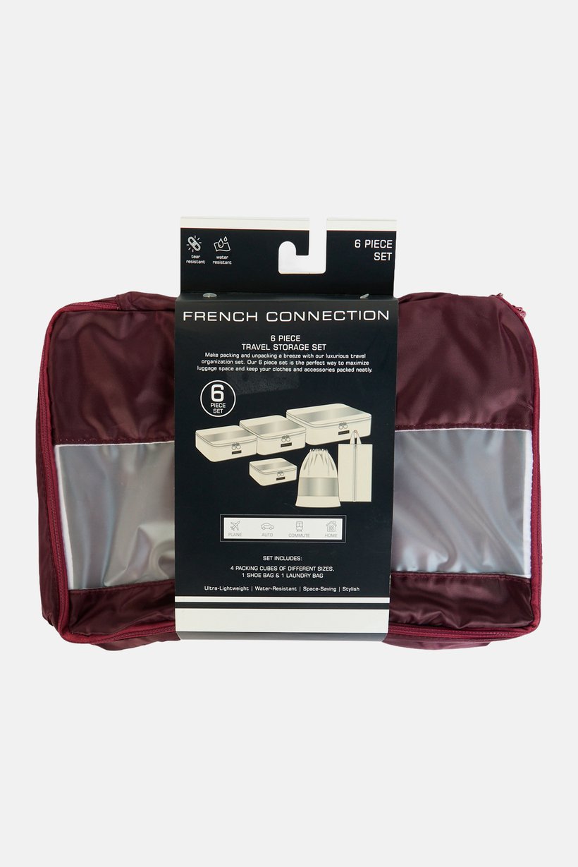 6 Pieces Travel Storage Set, Maroon