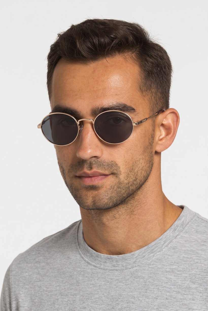 Men 20736500053M9 Round Sunglasses, Gold