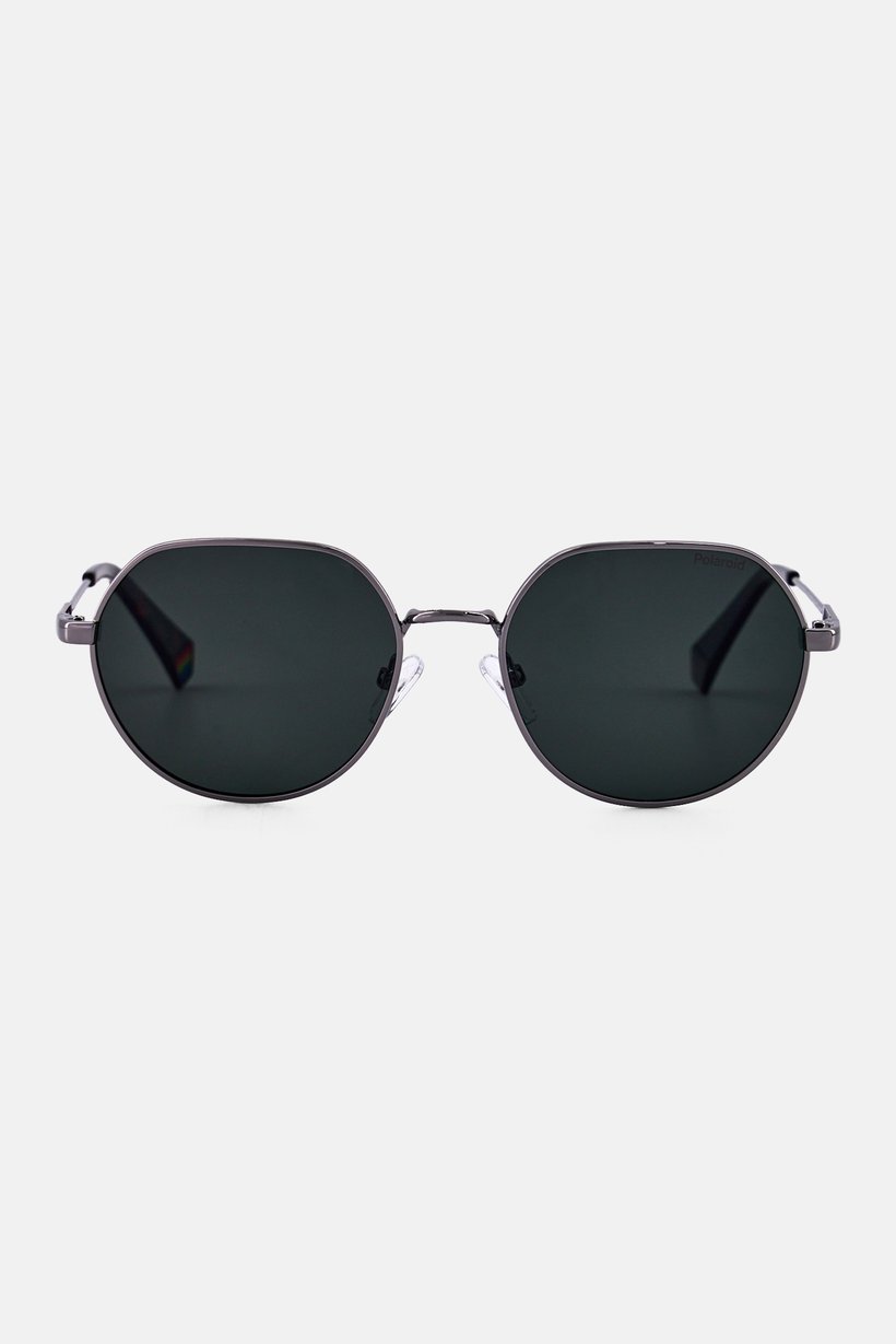 Men 207849SMF54UC Round Sunglasses, Silver