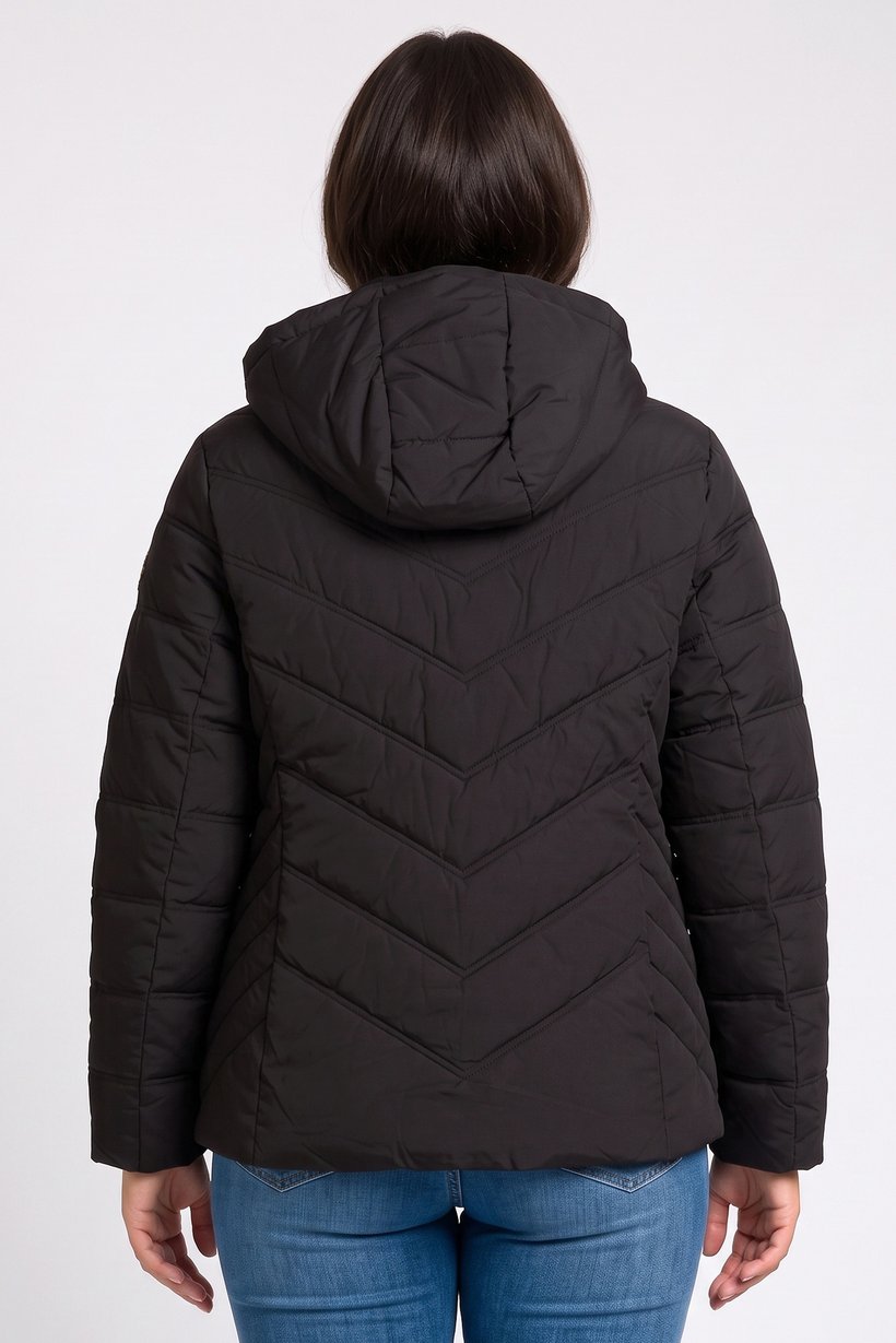 Women Quilted Puffer Jacket, Black