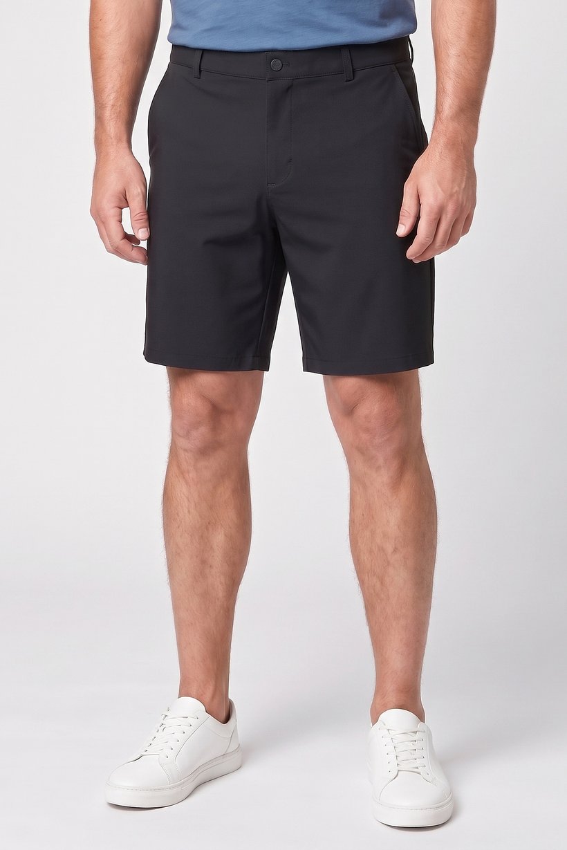 Men Standard Fit 7 Inseam Golf Shorts, Black