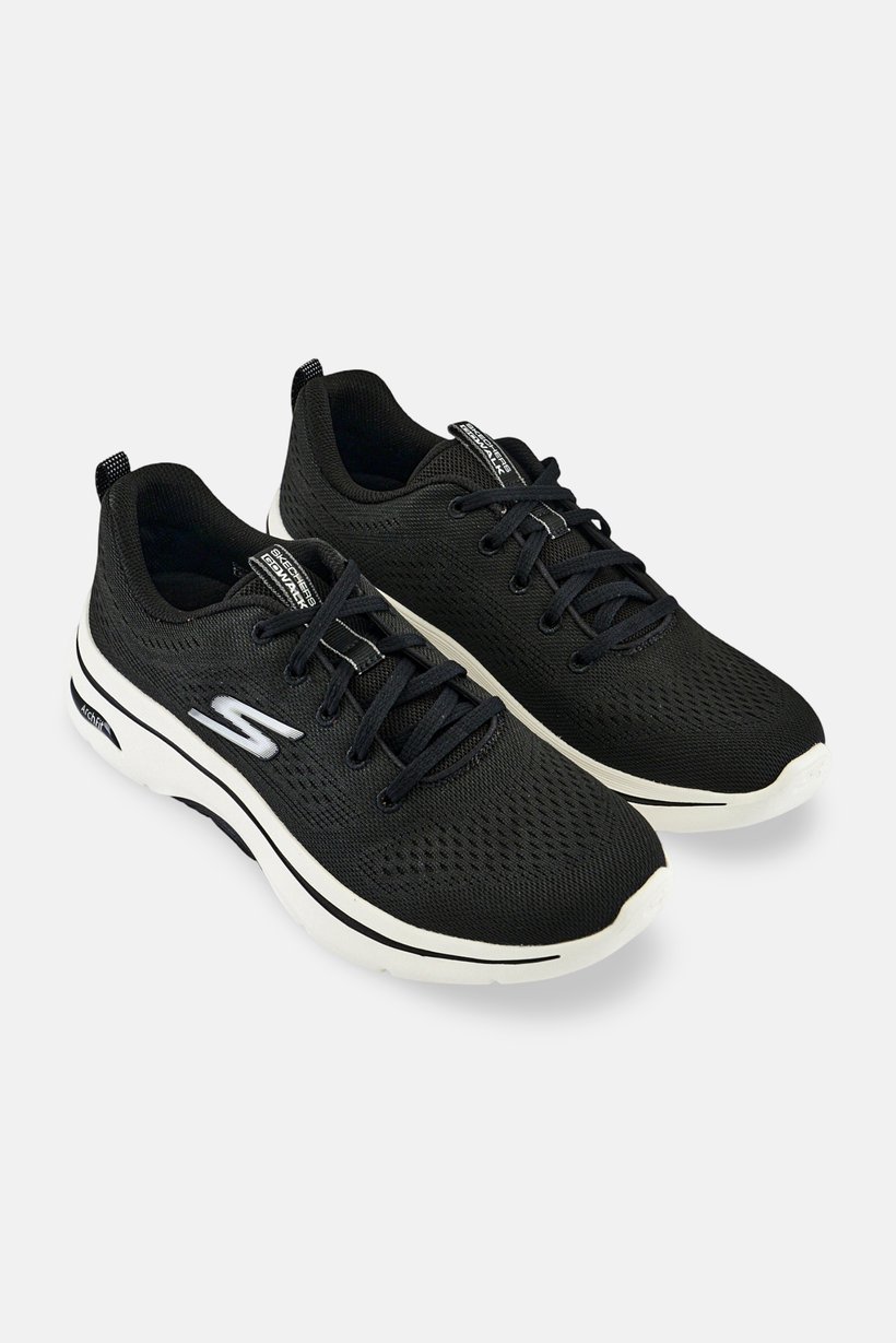 Women Go Walk Lace Up Training Shoes, Black