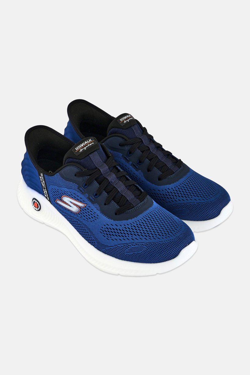 Men Go Walk Anywhere Lace Up Walking Shoes, Blue