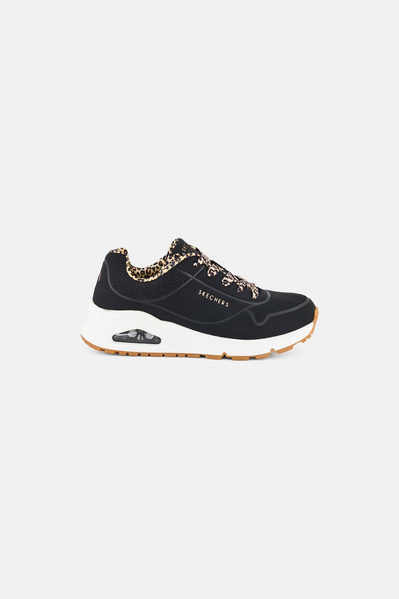 Kids Boy UNO GEN1 Leopard Chic Lace Up Outdoor Shoes, Black