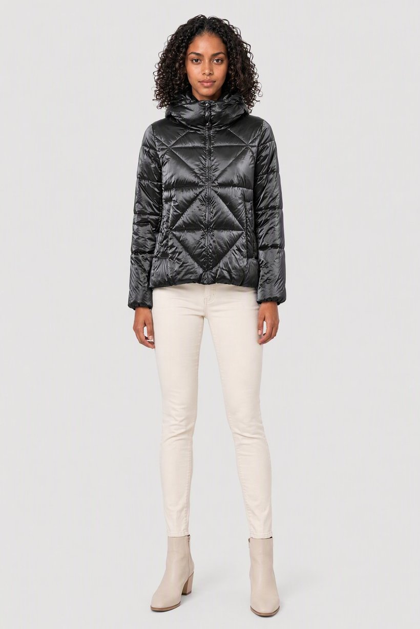 Women Quilted Puffer Jacket, Grey