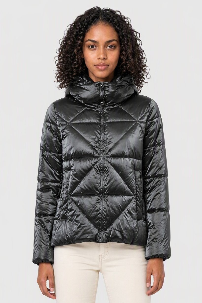 Women Quilted Puffer Jacket, Grey