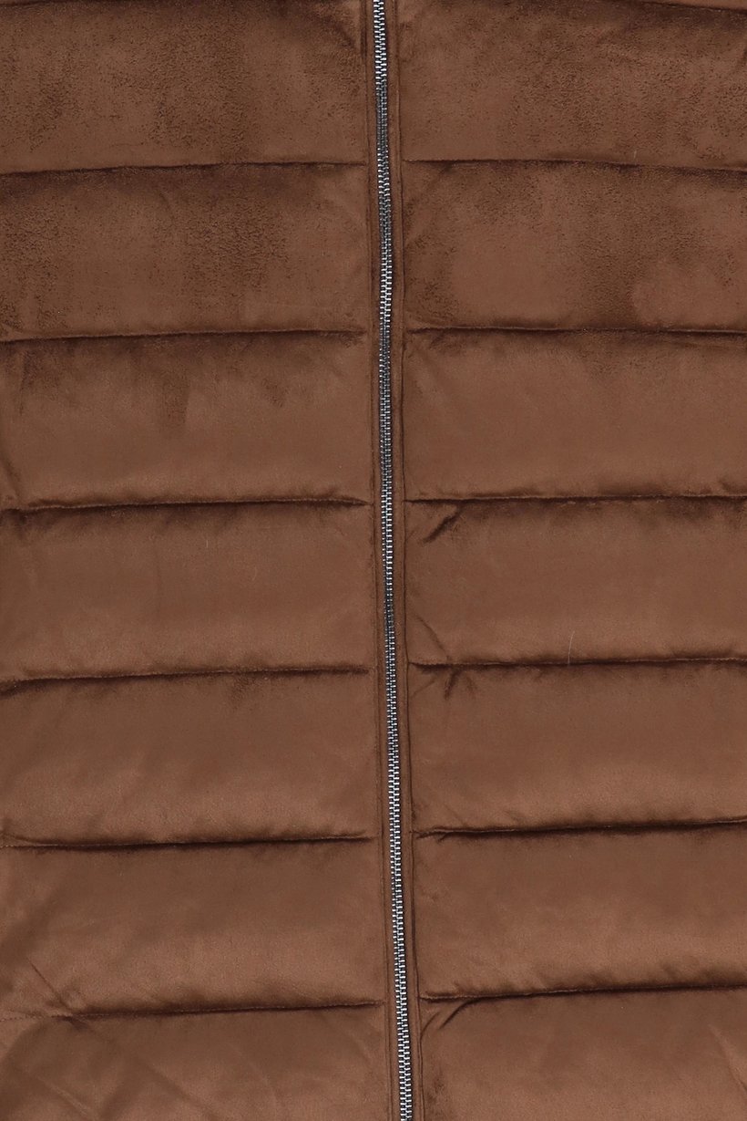 Men Quilted Puffer Vest Jacket, Brown