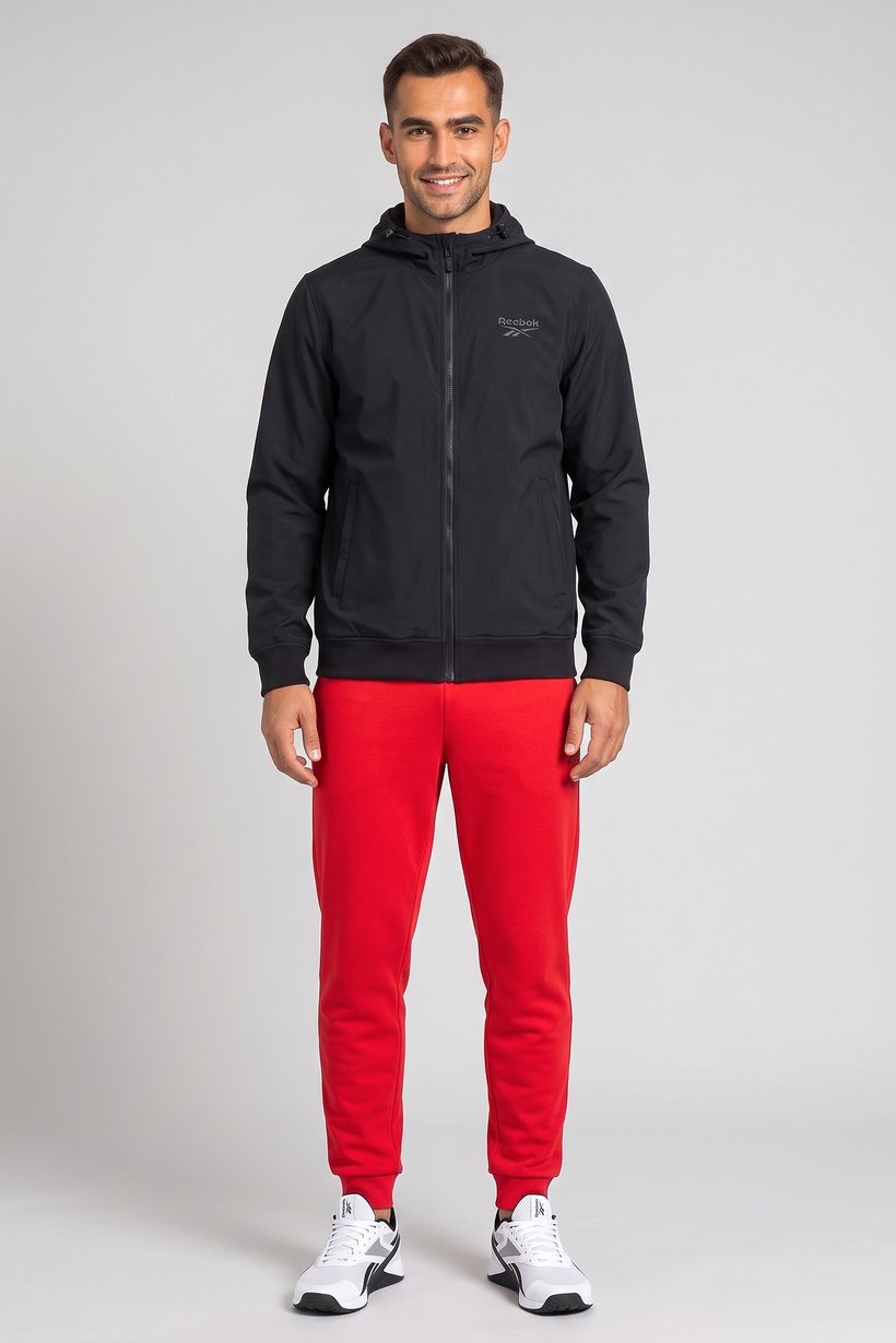 Men Sportswear Fit Long Sleeve Outdoor Jacket, Black