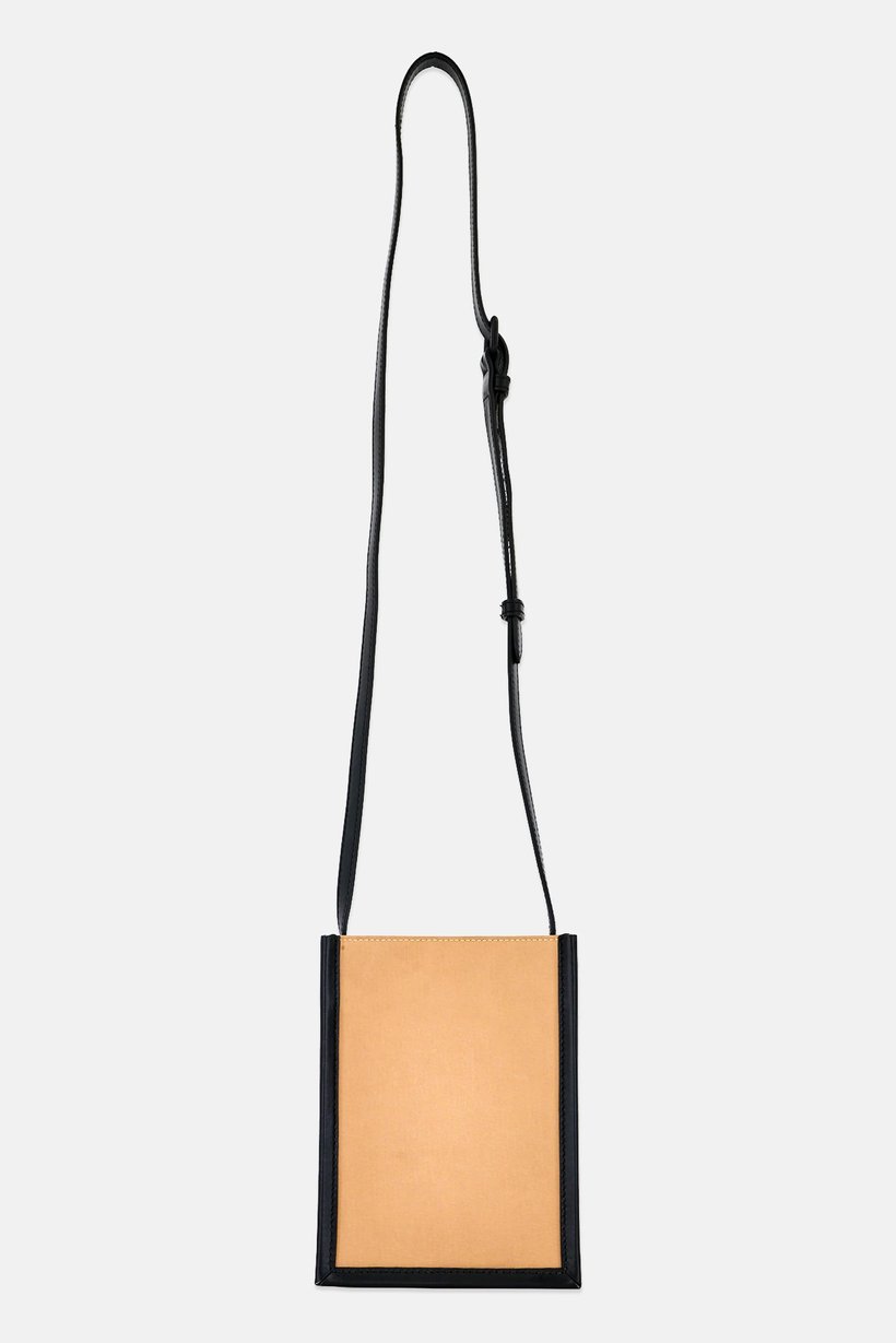 Men Brand Logo Crossbody Bags, Beige