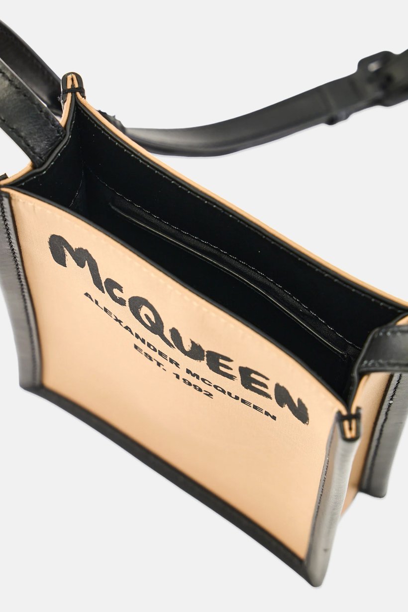 Men Brand Logo Crossbody Bags, Beige