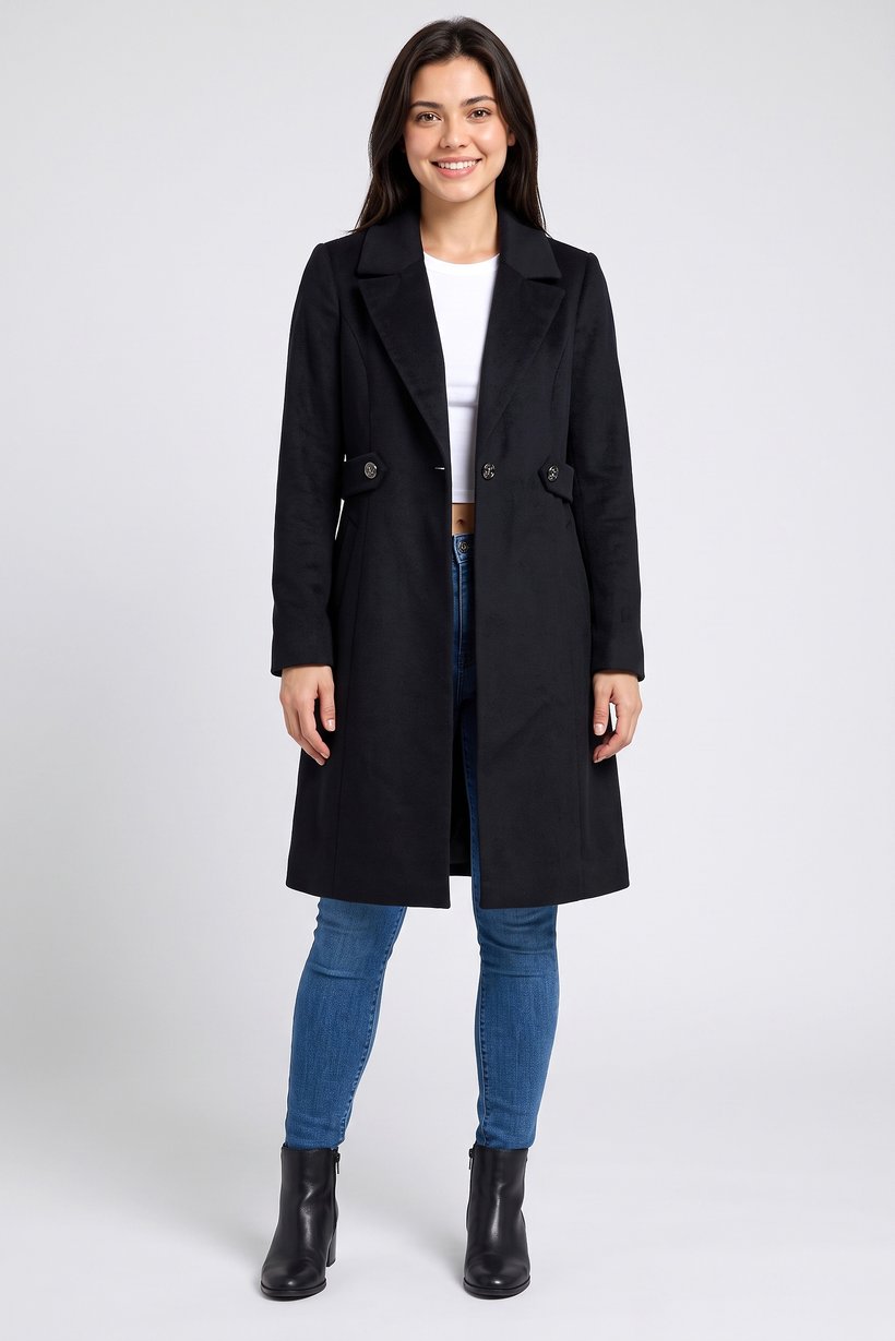 Women Textured Trench Coat, Deep Navy