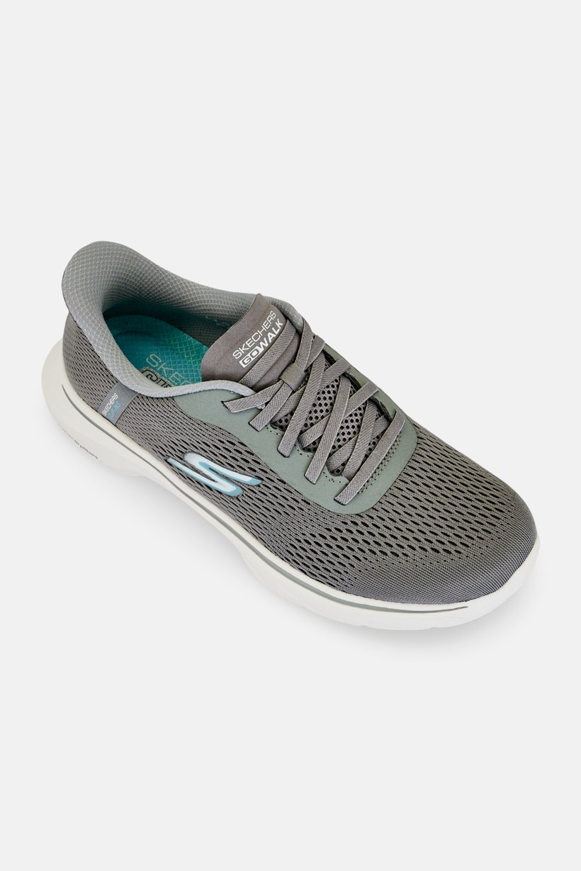 Women GO WALK 7 Lace Up Walking Shoes, Grey