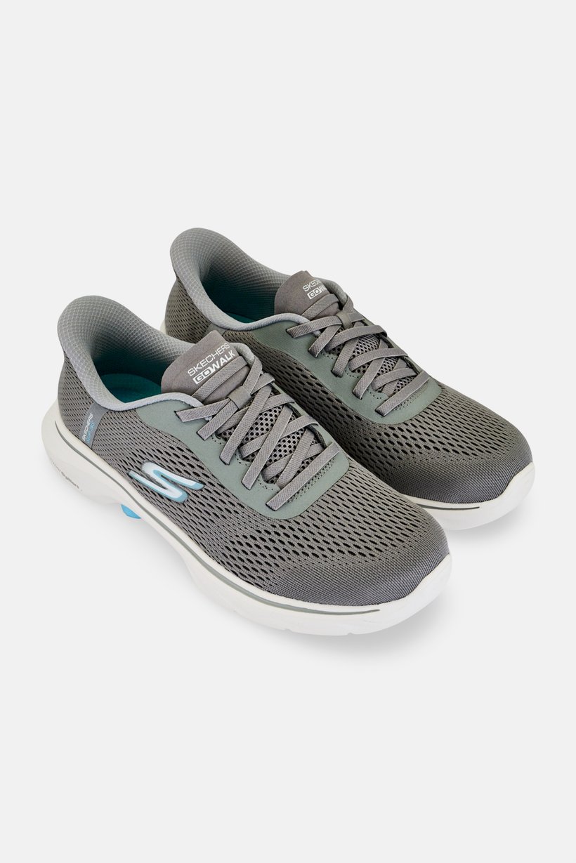 Women GO WALK 7 Lace Up Walking Shoes, Grey