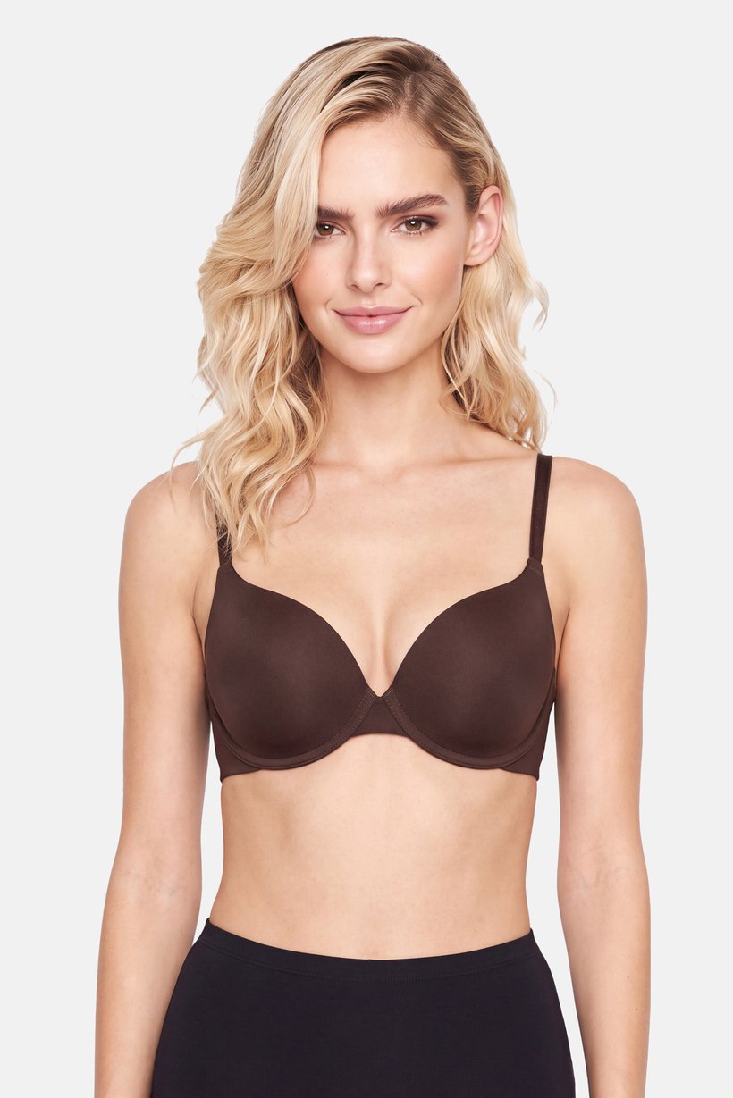 Essentials By Rene Rofe Women 3 Pcs Solid Padded Push Up Bra, Multicolor