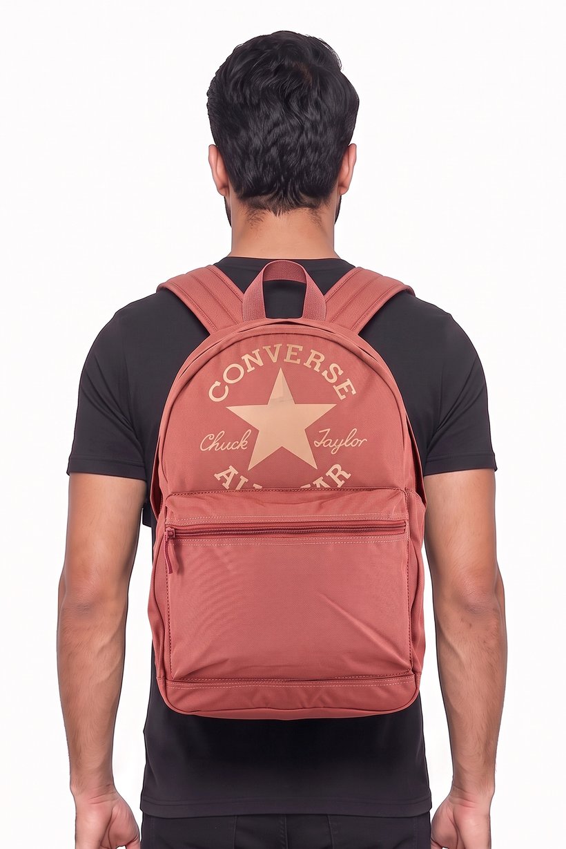 Men Brand Logo Backpack, Old Rose