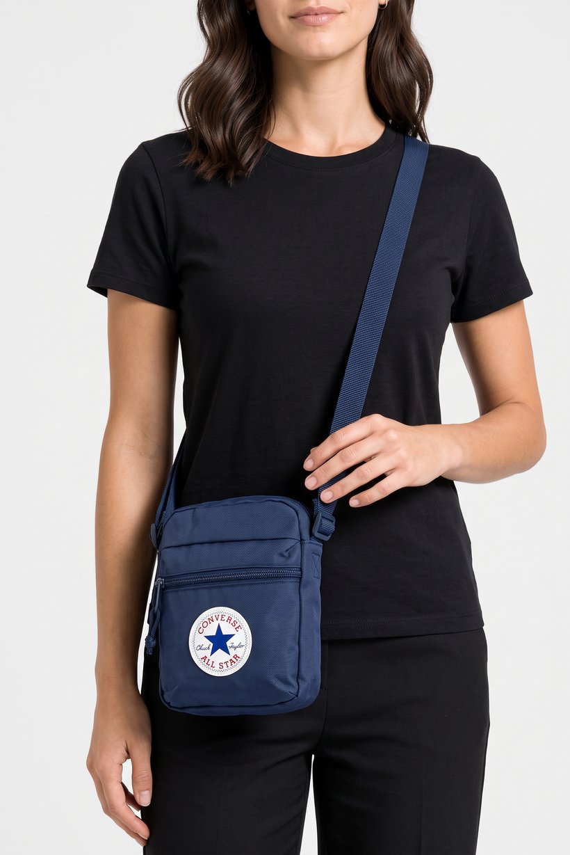 Women Brand Logo Cross Body Bag, Navy Blue