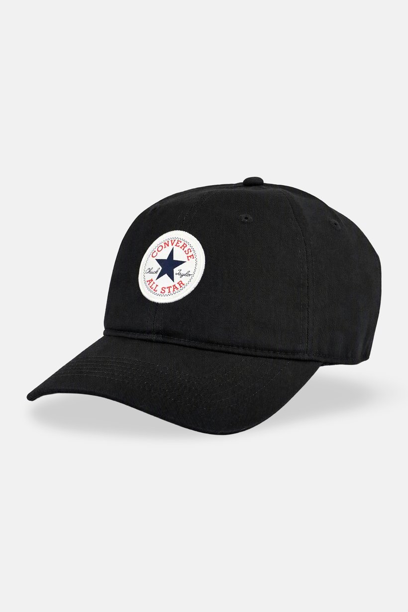 Men Brand Logo Adjustable Buckle Closure Cap, Black