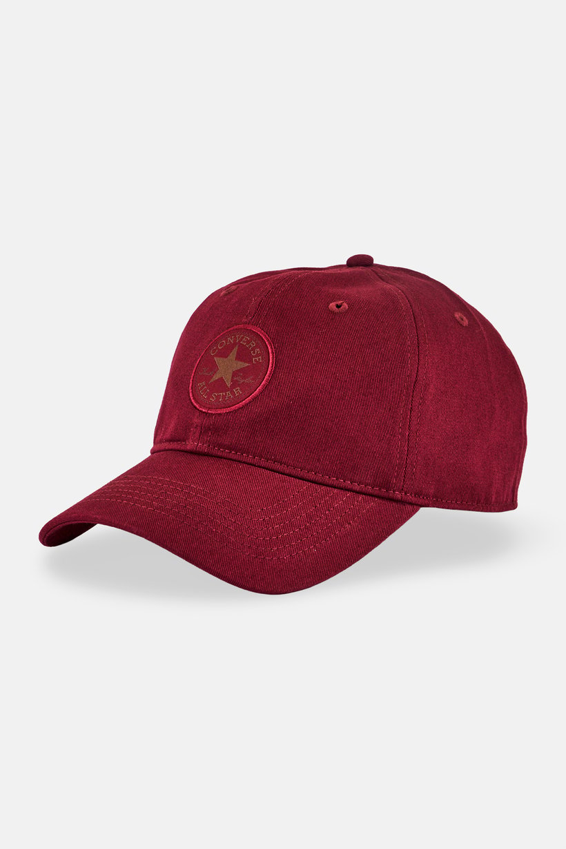 Men Brand Logo Adjustable Buckle Closure Cap, Maroon