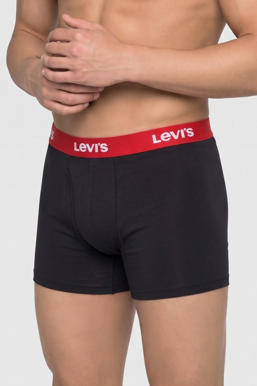Men 4 Pieces Brand Logo Boxer Briefs, Black