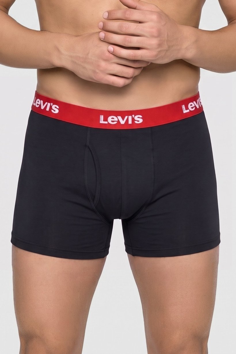 Men 4 Pieces Brand Logo Boxer Briefs, Black