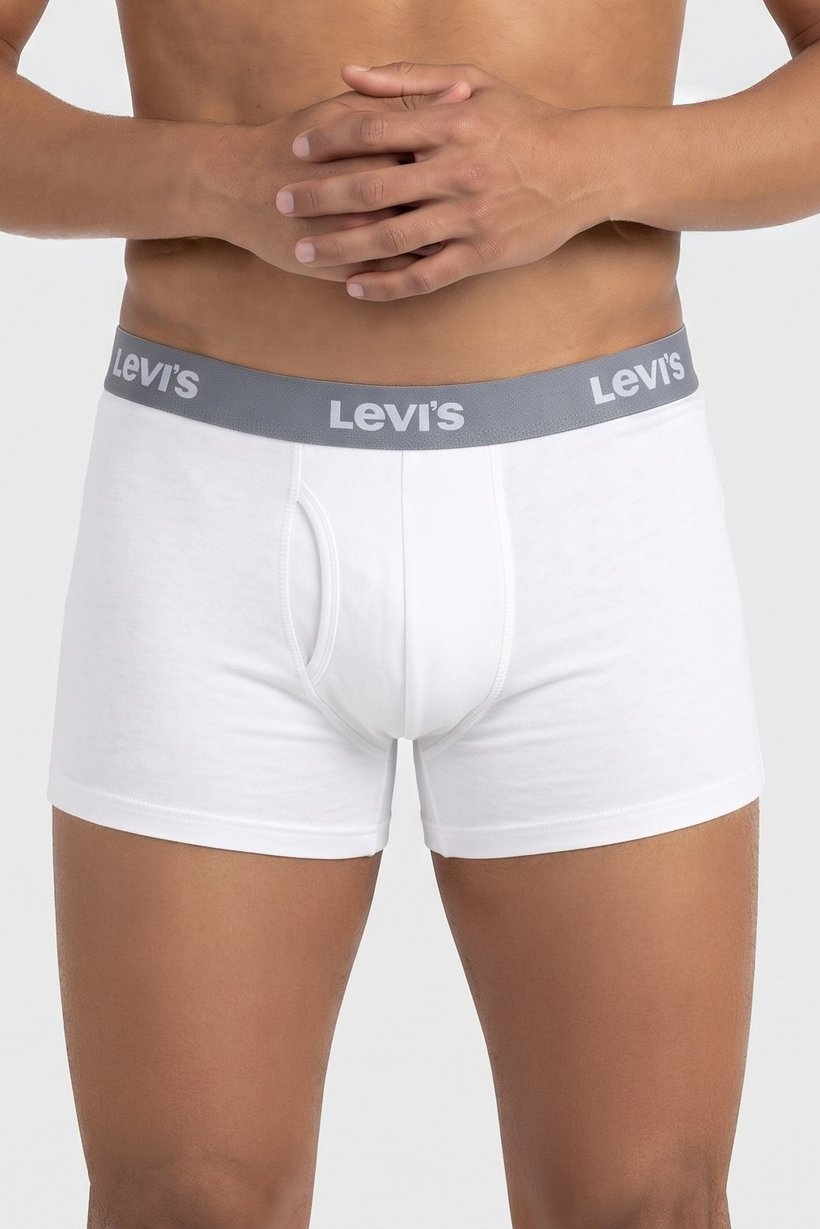 Men 4 Pcs Brand Logo Boxer Briefs, White