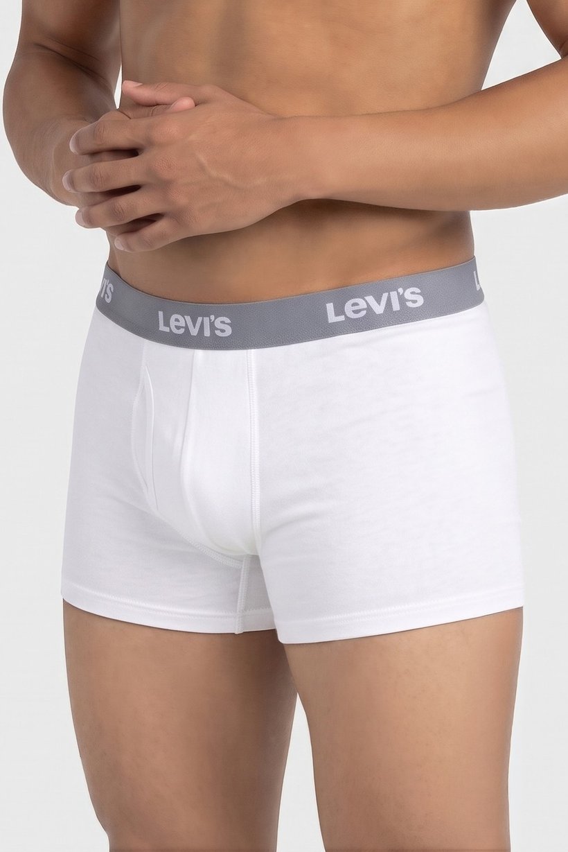 Men 4 Pcs Brand Logo Boxer Briefs, White