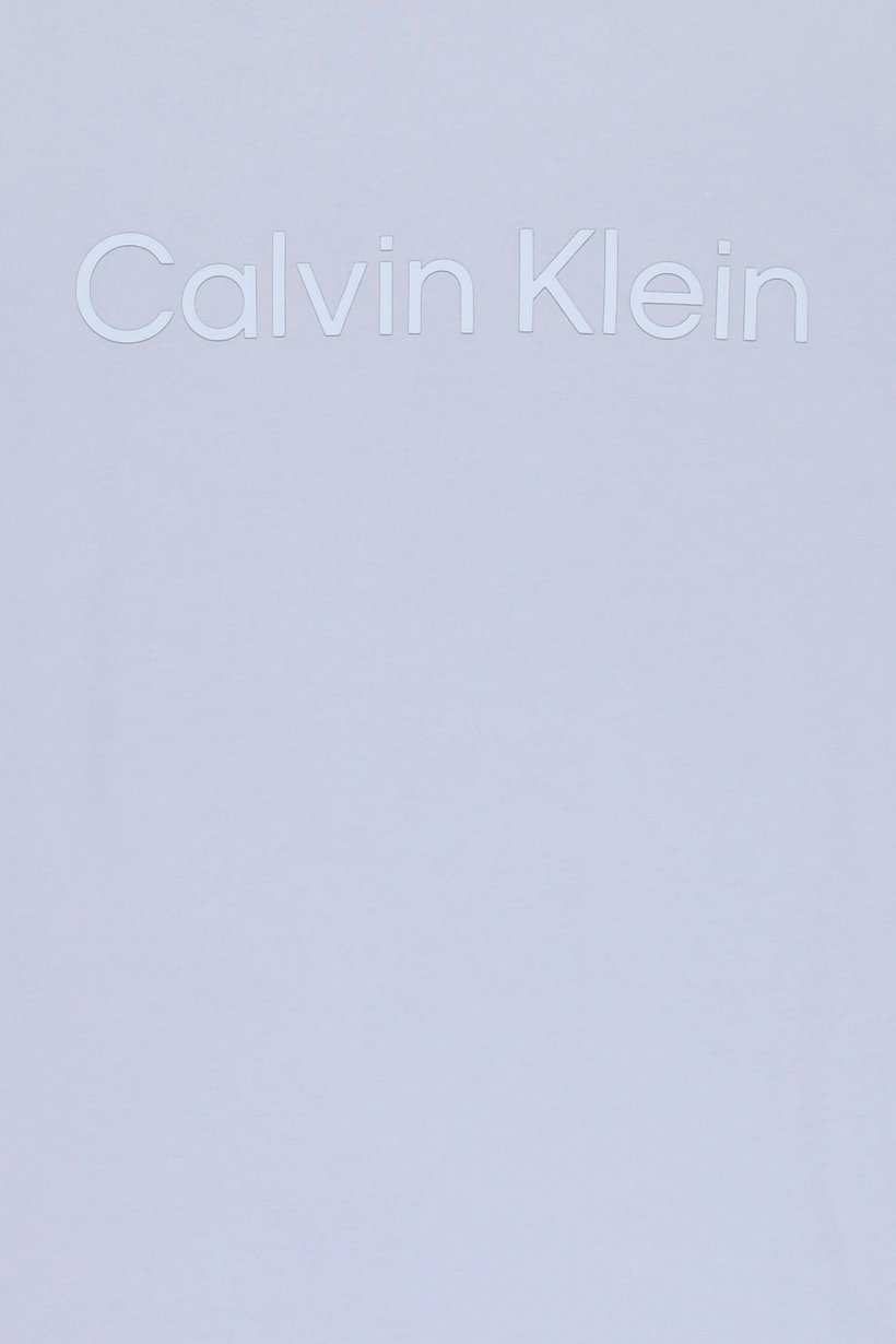 Calvin Klein Jeans Men Crew Neck Short Sleeve Brand Logo T-Shirt, Misty Blue