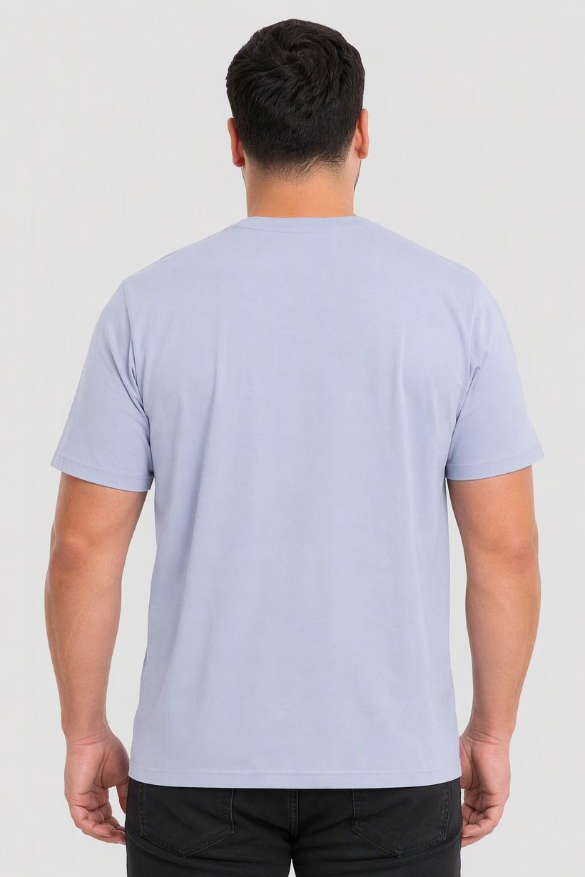 Calvin Klein Jeans Men Crew Neck Short Sleeve Brand Logo T-Shirt, Light Blue