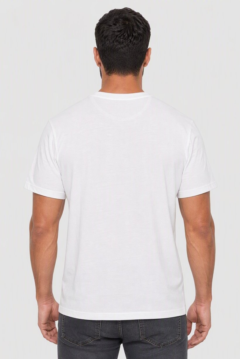 Calvin Klein Jeans Men Crew Neck Short Sleeve Brand Logo T-Shirt, White