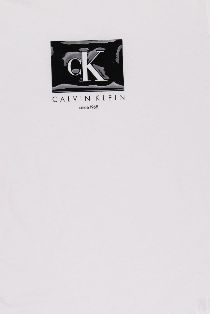 Calvin Klein Jeans Men Crew Neck Short Sleeve Brand Logo T-Shirt, White