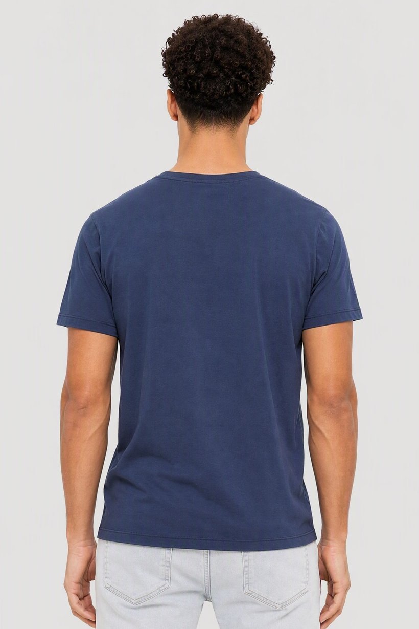Calvin Klein Jeans Men Crew Neck Short Sleeve Brand Logo T-Shirt, Slate Blue