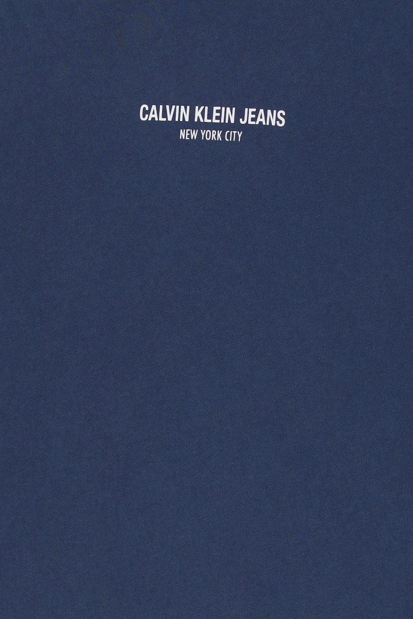 Calvin Klein Jeans Men Crew Neck Short Sleeve Brand Logo T-Shirt, Slate Blue