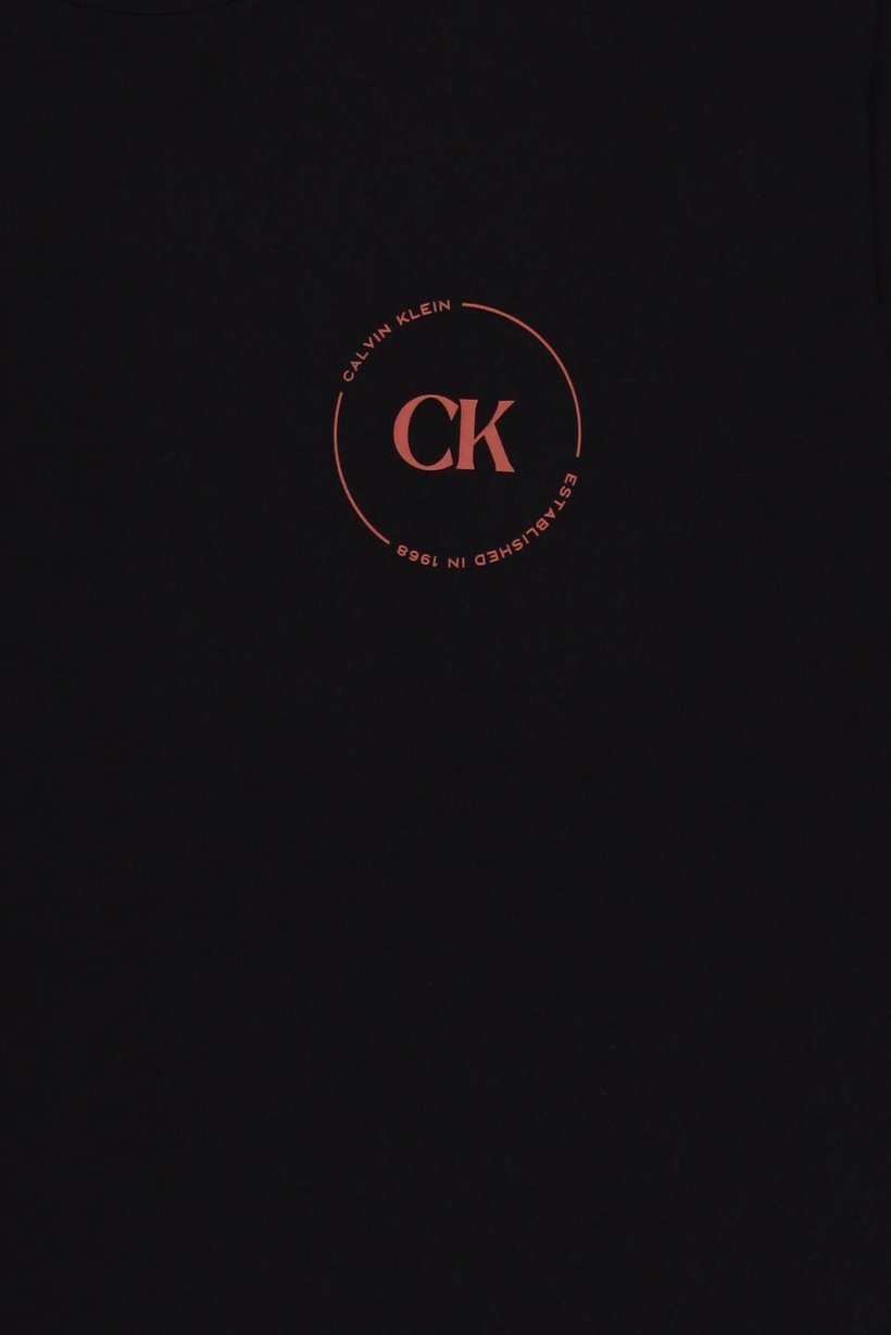 Calvin Klein Jeans Men Crew Neck Short Sleeve Brand Logo T-Shirt, Black