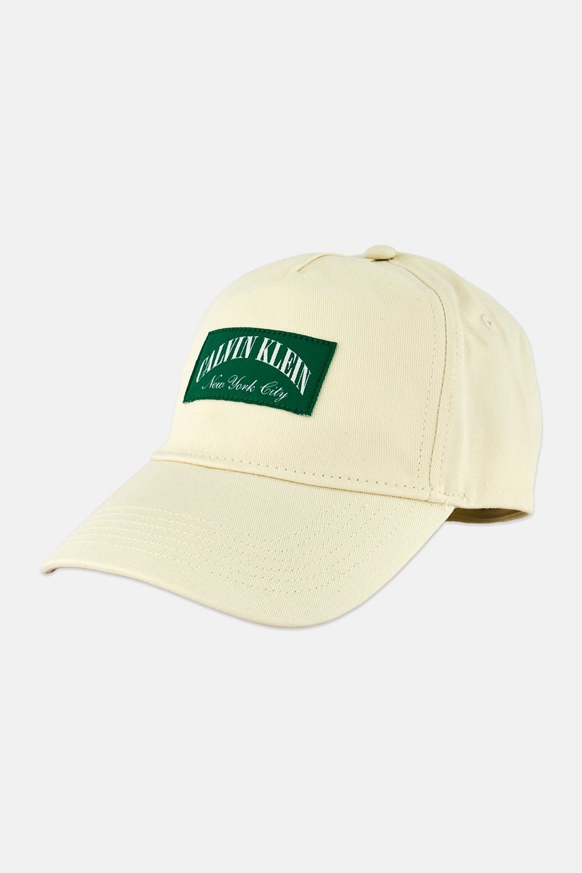 Men Embroidered Logo Adjustable Cap, Cream