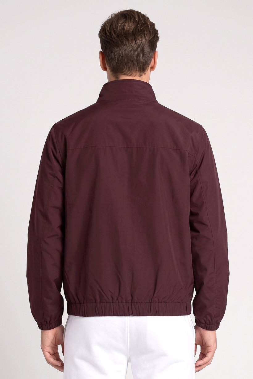 Men Sportswear Fit Outdoor Jacket, Burgundy