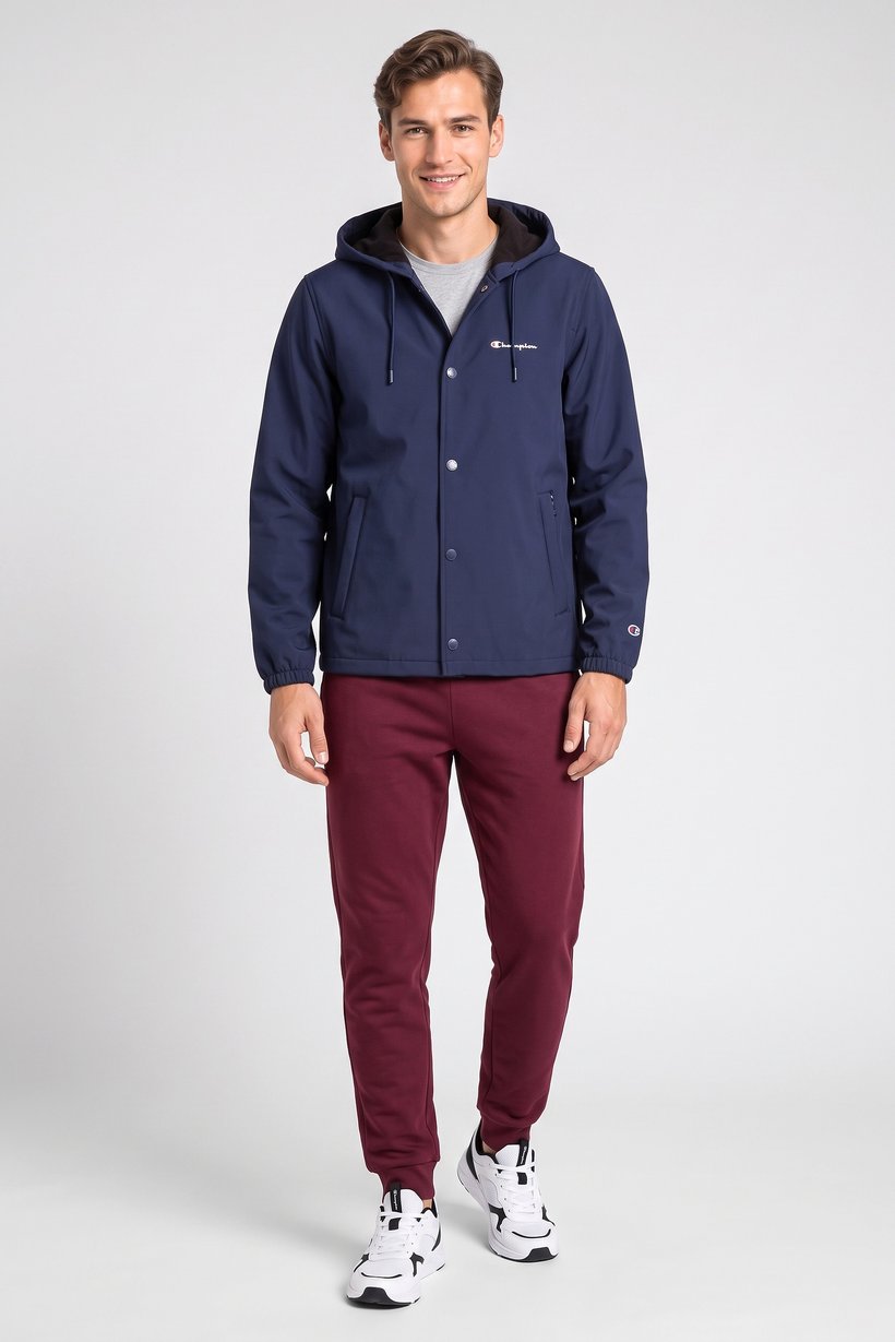 Men Sportswear Fit Outdoor Soft Shell Jacket, Navy Blue