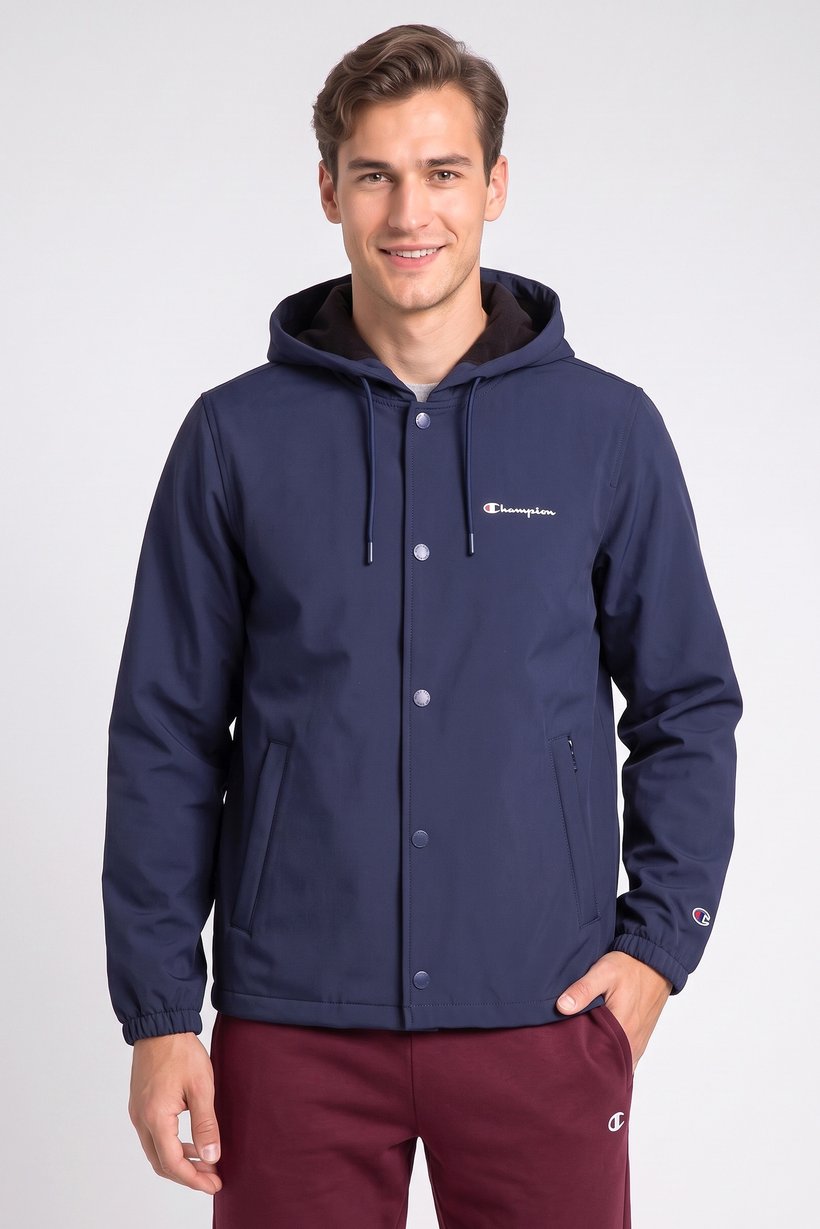 Men Sportswear Fit Outdoor Soft Shell Jacket, Navy Blue