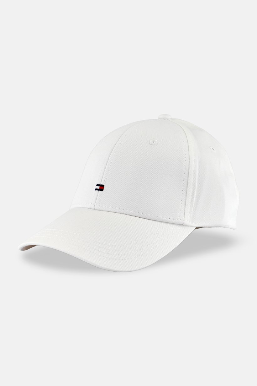Men Embroidered Logo Adjustable Buckle Closure Cap, White